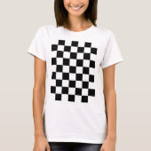 Markierte Quadrate Schwarz-Weiß-geometrisches Retr T-Shirt (Vorderseite)