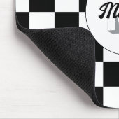 Markierte Quadrate Schwarz-Weiß-Retro-Monogramm Mousepad (Ecke)