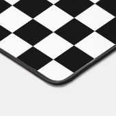 Markierte Quadrate Schwarz-Weiß-Retro-Monogramm Schreibtischunterlage (Ecke)