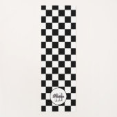 Markierte Quadrate Schwarz-Weiß-Retro-Monogramm Yogamatte (Vorderseite)