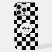 Markierte Quadrate schwarz-weiß Retrogramm iPhone Hülle (Rückseite)