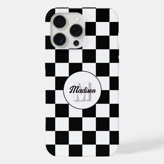 Markierte Quadrate schwarz-weiß Retrogramm iPhone Hülle (Rückseite)