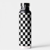 Markierte Quadrate schwarz-weiß Retrogramm Trinkflasche (Rechts)