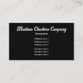 Markierte Quadrate schwarz-weiß Retrogramm Visitenkarte (Rückseite)