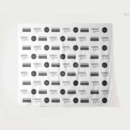 Markierte Schritte und wiederholte Firmensponsorlo Wandteppich (Vorderseite (Horizontal))