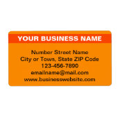 Markierter Firmenname auf dem Orange Shipping Labe (Vorne)