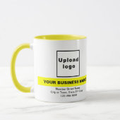 Markierter Firmenname auf der gelben Combo-Tasse Tasse (Links)