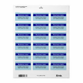 Markierter Firmenname auf hellblauer Adresse Adressaufkleber (Vorne)