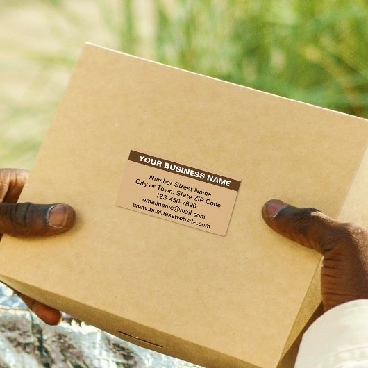 Markierter Firmenname für hellbraune Versand