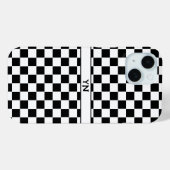 Markierter (karierter) Schwarz-Weiß-Name Case-Mate iPhone Hülle (Rückseite (Horizontal))