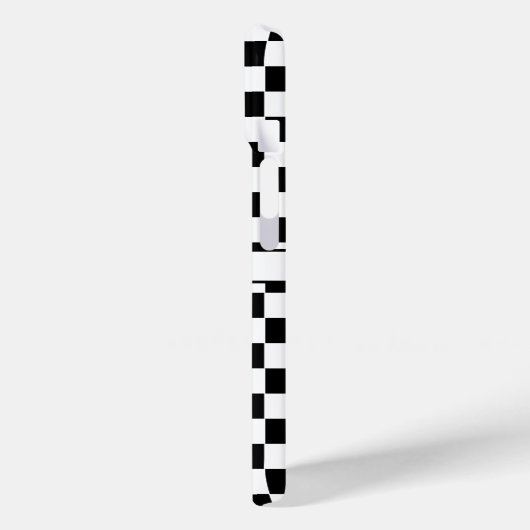 Markierter (karierter) Schwarz-Weiß-Name Case-Mate iPhone Hülle (Rückseite / Links)