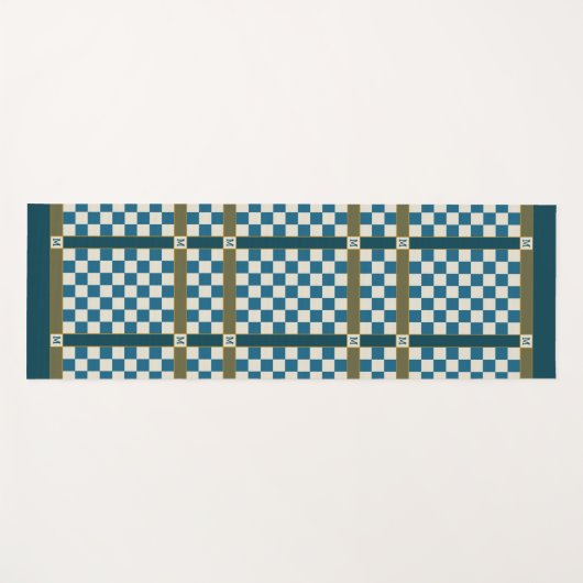 Markierter Name Initial Monogram Blue Green Yogamatte (Vorderseite (Horizontal))