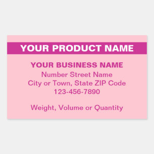 Markierter Produktname auf der Pink Rectangle-Aufk Rechteckiger Aufkleber