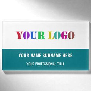 Markiertes Logo Info Geschäft Namensschild Vorlage Namenschild
