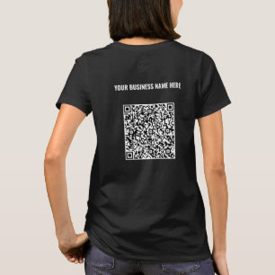 Markiertes QR-Code- und Text-Geschäfts-T-Shirt-Bei T-Shirt