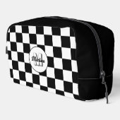 Markiertes Schwarz-Weiß-Retro-Monogramm Waschbeutel (Rechte Ecke)