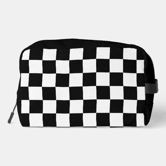 Markiertes Schwarz-Weiß-Retro-Monogramm Waschbeutel (Rückseite)