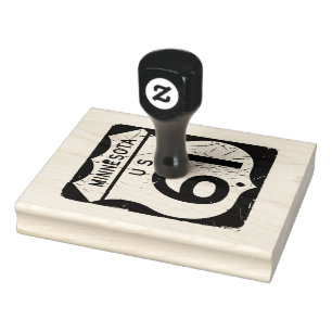 Markierung für Autobahn 61 Gummistempel