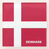 Markierung für benutzerdefinierten Text Dänemark Glasuntersetzer (Vorderseite)