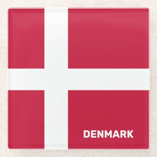 Markierung für benutzerdefinierten Text Dänemark Glasuntersetzer (Vorderseite)