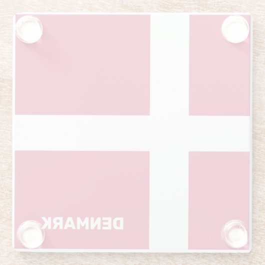 Markierung für benutzerdefinierten Text Dänemark Glasuntersetzer (Rückseite)