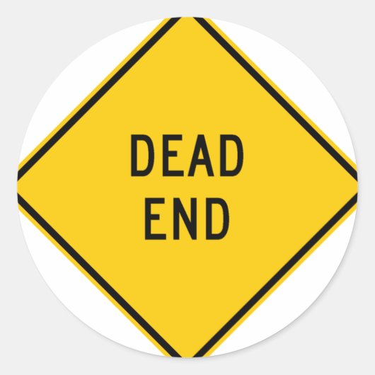 Markierung für das Ende der Autobahn Runder Aufkleber (Vorderseite)