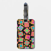 Markierung für das schwarze Quilt-Block-Gepäck ode Gepäckanhänger (Rückseite vertikal)