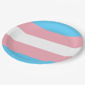 Markierung für den Trans Pride (Transgender Pride) Pappteller (Schrägansicht)
