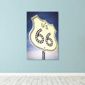 Markierung für die Autobahn 66 Leinwanddruck (Insitu (Holzboden))