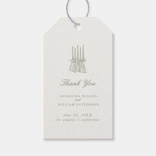 Markierung für die grüne Gastgeschenk Hochzeit von Geschenkanhänger (Vorderseite)