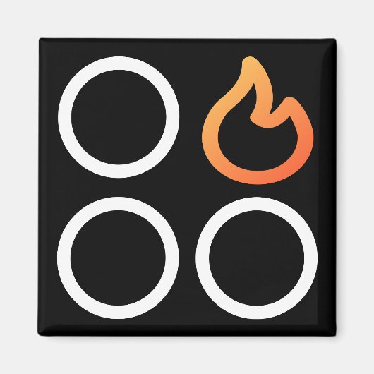 Markierung für die hintere Position des Brenners Magnet (Vorne)