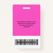 Markierungen für benutzerdefinierte Firmenmitarbei Ausweis (Rückseite)