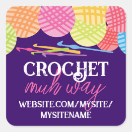 Markierungen für Garnkronenhaken in benutzerdefini Quadratischer Aufkleber