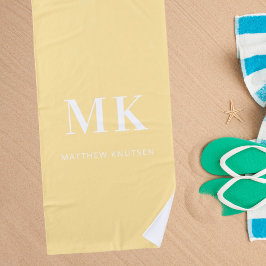 Markierungen für gelbe weiße Monogramm Strandtuch