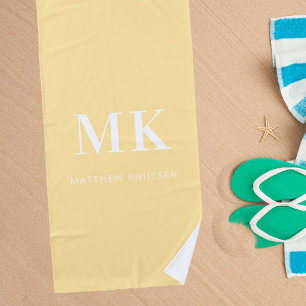 Markierungen für gelbe weiße Monogramm Strandtuch