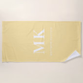 Markierungen für gelbe weiße Monogramm Strandtuch (Vorderseite)