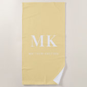 Markierungen für gelbe weiße Monogramm Strandtuch (Vorderseite)