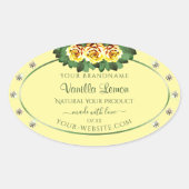Markierungen für helle Cremes, gelbe Rosen Diamant Ovaler Aufkleber (Vorderseite)