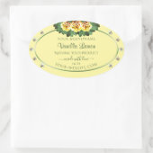 Markierungen für helle Cremes, gelbe Rosen Diamant Ovaler Aufkleber (Tasche)