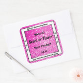 Markierungen für hellrosa Glitzer-Sparkle-Sterne Quadratischer Aufkleber (Umschlag)