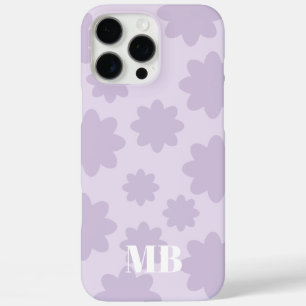 Markierungen für hellviolette, blumeneigene Monogr iPhone 16 Pro Max Hülle