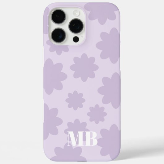 Markierungen für hellviolette, blumeneigene Monogr Case-Mate iPhone Hülle (Rückseite)