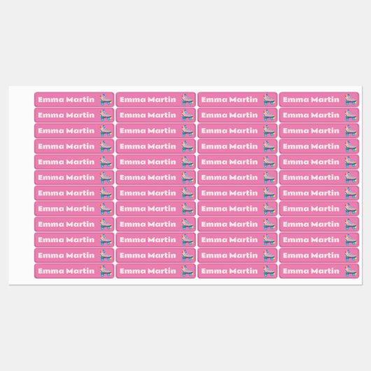 Markierungen für Stifte - Roller Disco Hellrosa Etiketten (Blatt)