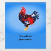 Markierungsschild für männliche Gallinacke, Hahn-M Weinetikett (Einzelnes Label)