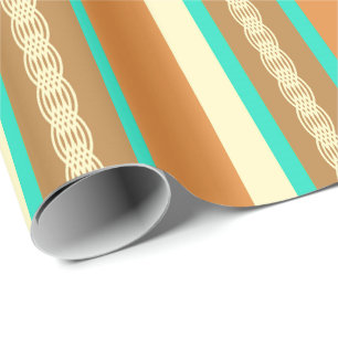 Markise im Mid-Century-Stil - braun und türkis Geschenkpapier