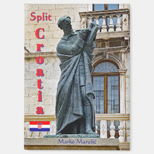 Marko Marulić Statue in Split, Kroatien, Reise Magnet