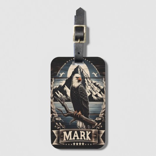 Marks Adler unter Mondlicht Gepäckanhänger (Vorderseite Vertikal)