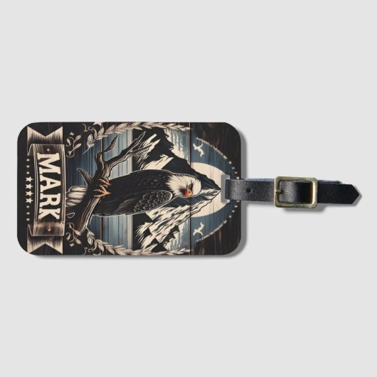 Marks Adler unter Mondlicht Gepäckanhänger (Vorderseite (Horizontal))