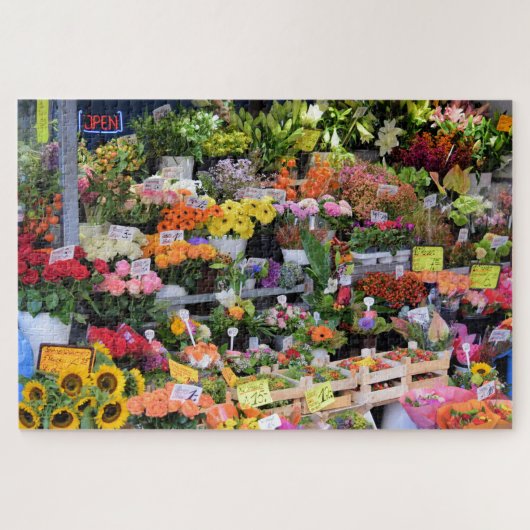 Markt für Blume - Straßen Deutschlands 20x30-1014  Puzzle (Horizontal)