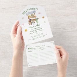 Markt für Blume vor dem Brautparty des Marktes All In One Einladung